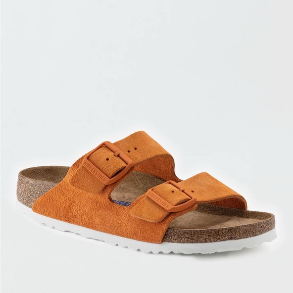 Birkenstock Arizona Russet Orange Suede Sandals - Picture 2 of 9